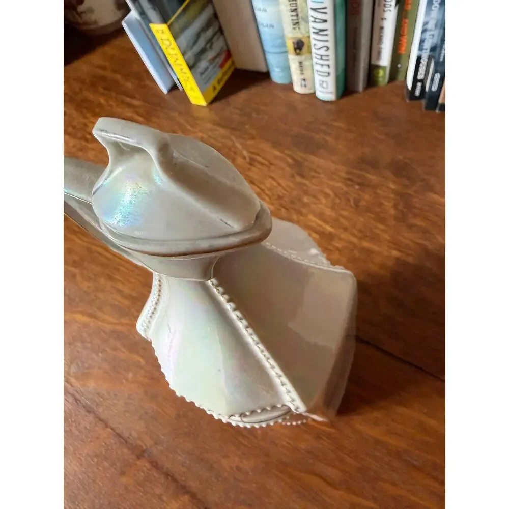 Vintage German 1930's Pearl Lusterware with gold accent Vinegar Cruet